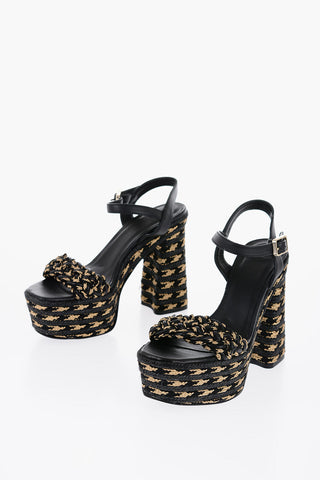Sandali Ankle Strap con Dettagli in Lurex 14cm