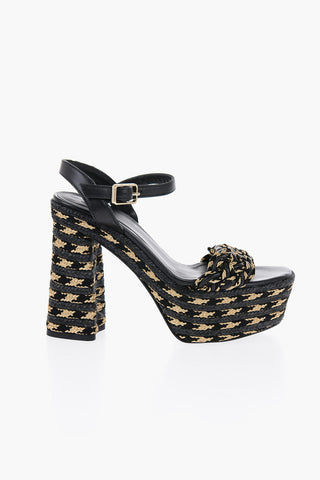 Sandali Ankle Strap con Dettagli in Lurex 14cm