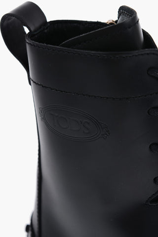 Anfib in Pelle con Suola Track e Tacco 5cm