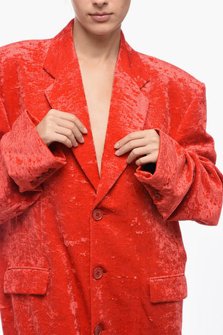 GARDEROBE Cappotto In Velluto Monopetto