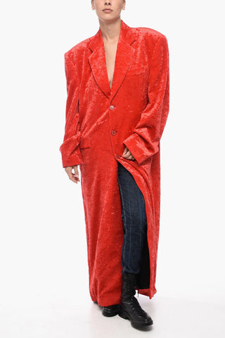 GARDEROBE Cappotto In Velluto Monopetto