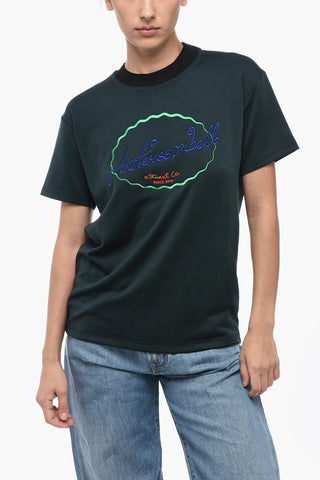 Besticktes Rundhals-T-Shirt