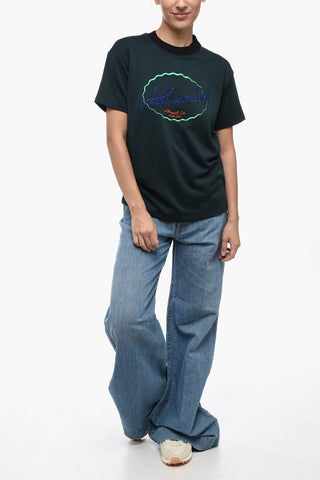 Besticktes Rundhals-T-Shirt