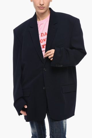 UNISEX GARDE-ROBE Wool Oversized Blazer with Padded Shoulders