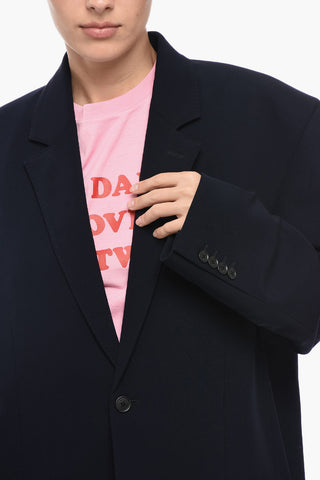 UNISEX GARDE-ROBE Wool Oversized Blazer with Padded Shoulders