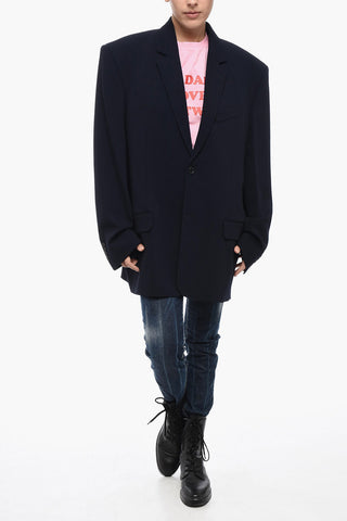 UNISEX GARDE-ROBE Wool Oversized Blazer with Padded Shoulders