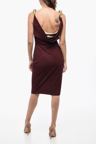 Vestito FLUID In Pelle Scamosciata Con Spalline Statement