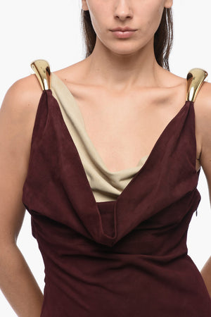 Kleid aus Wildleder FLUID mit Statement-Trägern
