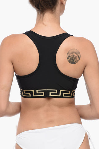 Cropped Top with La Greca Motif