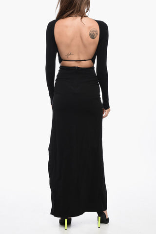 Vestito Lungo con Scollo Posteriore e Cut-Out