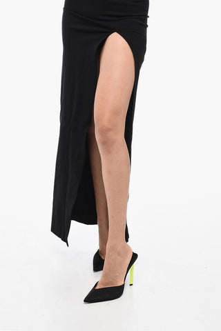 Vestito Lungo con Scollo Posteriore e Cut-Out