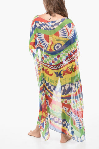 Printed Silk Kaftan Dress