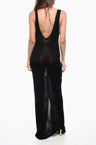Abito in Maglia Fine con Scollo a V