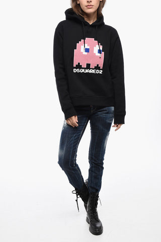 Felpa Hoodie PACMAN con Applicazione in Spugna