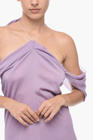 Vestito A Spalle Scoperte Con Spacco Frontale