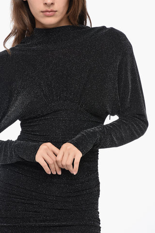 Vestito A Maniche Lunghe Con Schiena Scoperta E Dettagli In Lurex