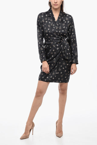 Monogram Silk PAMPAS Wrap Minidress