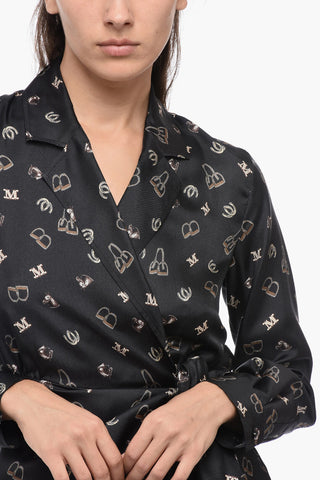Monogram Silk PAMPAS Wrap Minidress