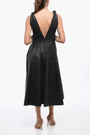 Vestito In Pelle Con Dettagli Annodati