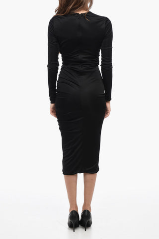 Vestito A Maniche Lunghe Con Ruches 