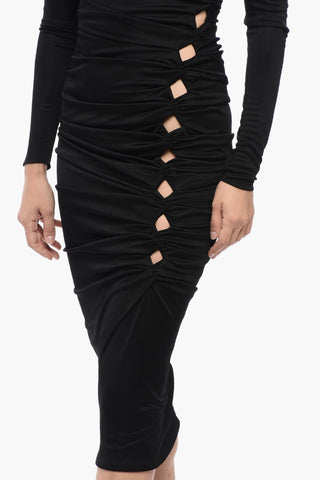 Vestito A Maniche Lunghe Con Ruches 