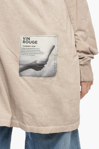 MM6 VIN ROUGE T-Shirt Oversized in Cotone con Cappuccio