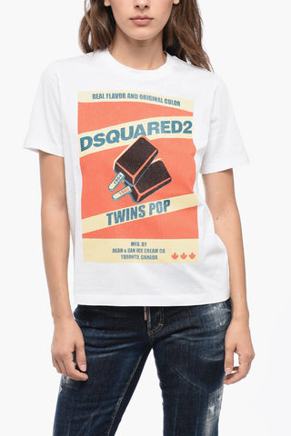 Crew Neck TWINS POP Cotton T-Shirt