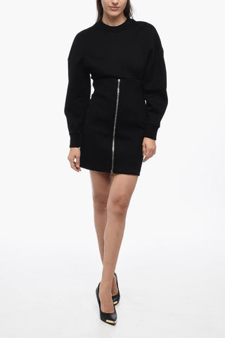 Vestito A Maniche Lunghe Con Zip Frontale