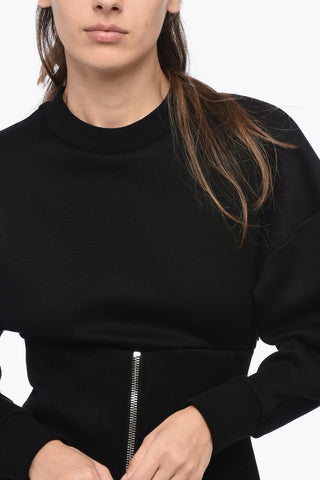 Vestito A Maniche Lunghe Con Zip Frontale