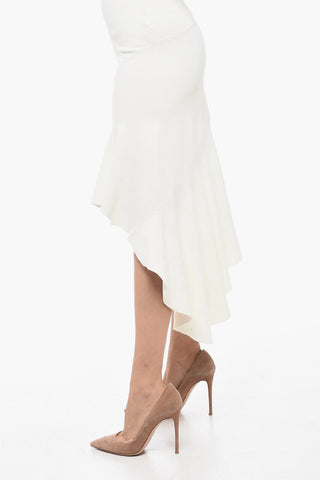 Ribbed Stretchy Dress With Ruffles