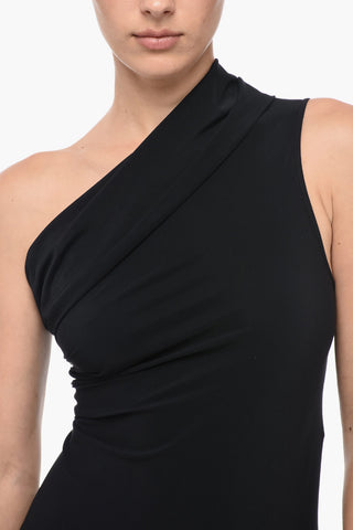 One-Shoulder One-Piece Swimsuit with Ruffled Neck
