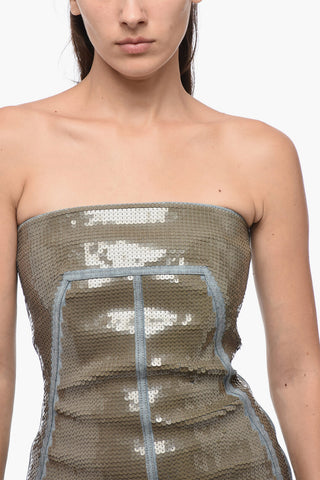 Vestito Bustier Senza Maniche Con Strass
