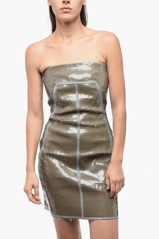 Vestito Bustier Senza Maniche Con Strass