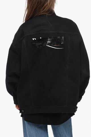 Oversized UNISEX Denim Jacket with Tape Detail