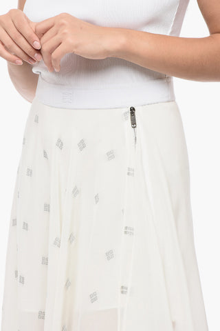 Vestito Smanicato Asimmetrico Con Banda Logata