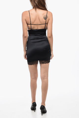 Satin Dress With Lace