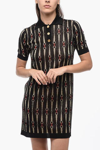 Morset Patterned Lurex Tee-Dress