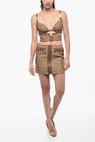 GARDEN Monogram Patterned Crop Top with Clip Closure