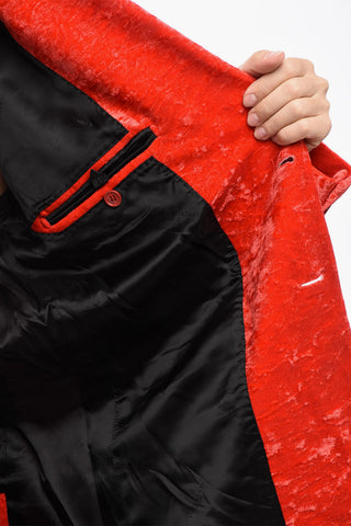 GARDEROBE Single Breasted Velvet Blazer
