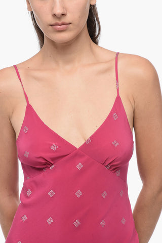 Vestito In Seta Con Ruffles