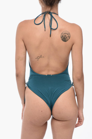 Solid Halterneck One-Piece Swimsuit