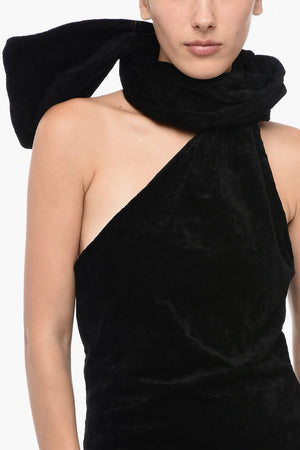 체닐 미디 드레스 CERVO 스톨 디테일