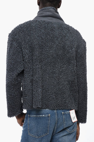 Textured Fabric Sweater with Zip Frontal
