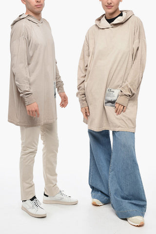 MM6 VIN ROUGE T-Shirt Oversized in Cotone con Cappuccio