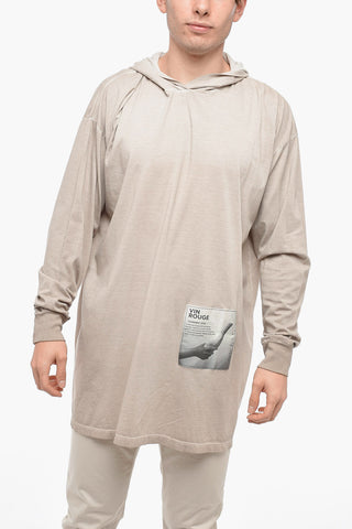 MM6 VIN ROUGE T-Shirt Oversized in Cotone con Cappuccio