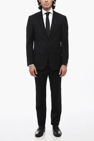 virgin wool side vents notch lapel LEADER 2-button suit