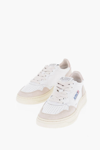 Two-Tone Leather Low Top Sneakers