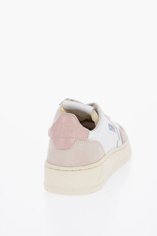 Two-Tone Leather Low Top Sneakers
