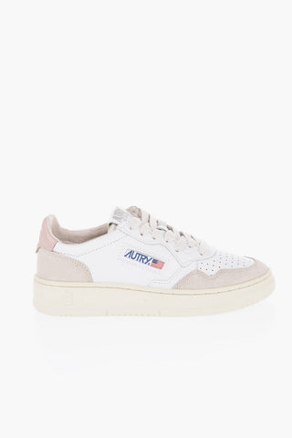Two-Tone Leather Low Top Sneakers