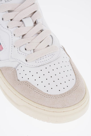 Two-Tone Leather Low Top Sneakers